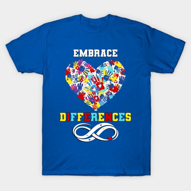 Autism Awareness Embrace Differences T-Shirt by tamdevo1